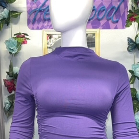 Purple Scrunched dress - Picture 2 of 4